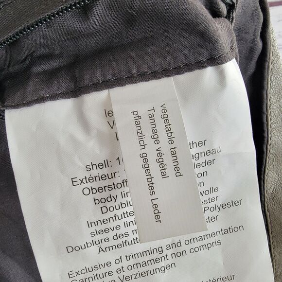 Mauritius Size 6 / S Jacket Sofia Lamb Leather Moto Jacket in Elephant Grey NWT - Picture 15 of 16